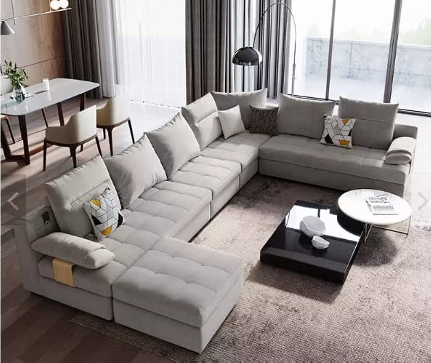 Buy Modern Classic U Shape Sofa Set Furniture Seats Upholstery Fabric