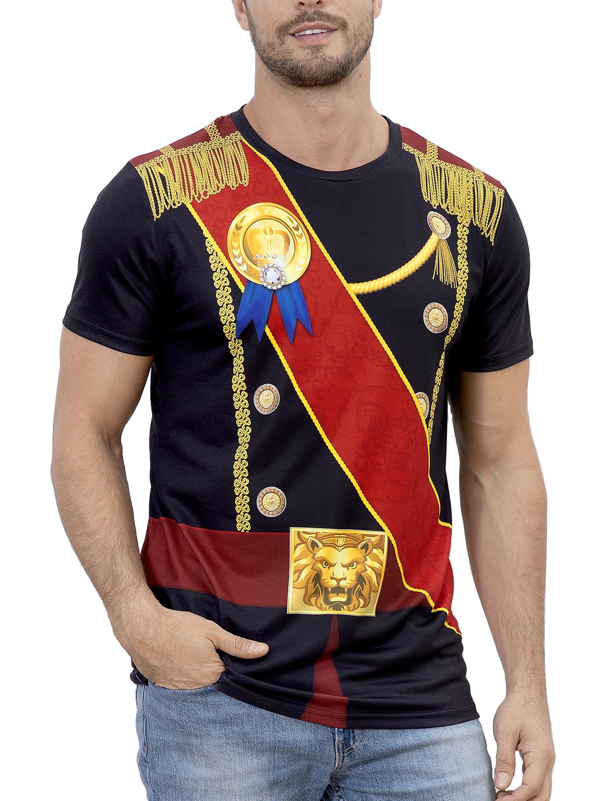 Funny World Men's Prince Costume Royal Charming Halloween T-Shirts
