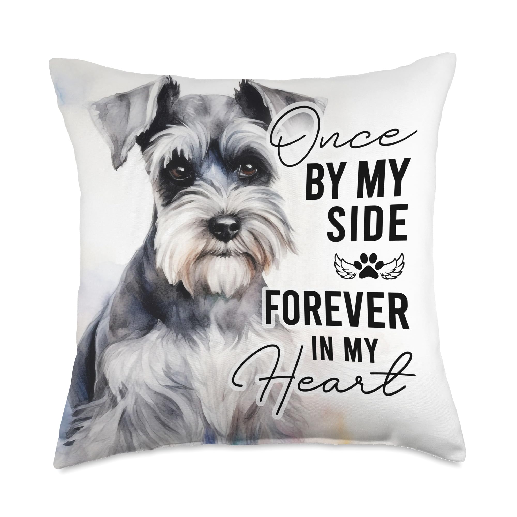 Dog Death Sympathy Gift Pet Memorial Miniature Schnauzer Throw Pillow