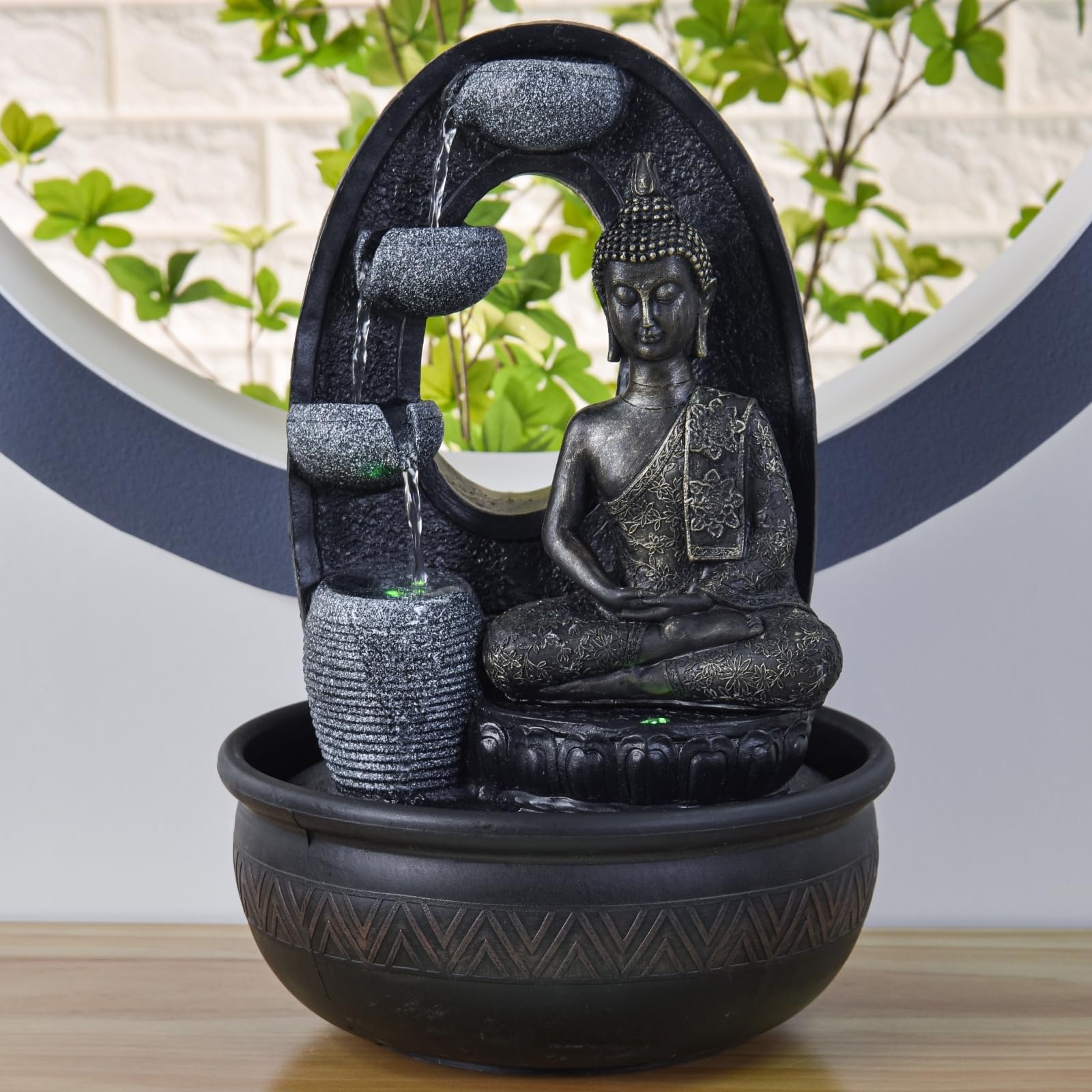 Zen'Light Harmonie fontanna z żywicy poliestrowej, czarna, 26 x 16 x 40 cm
