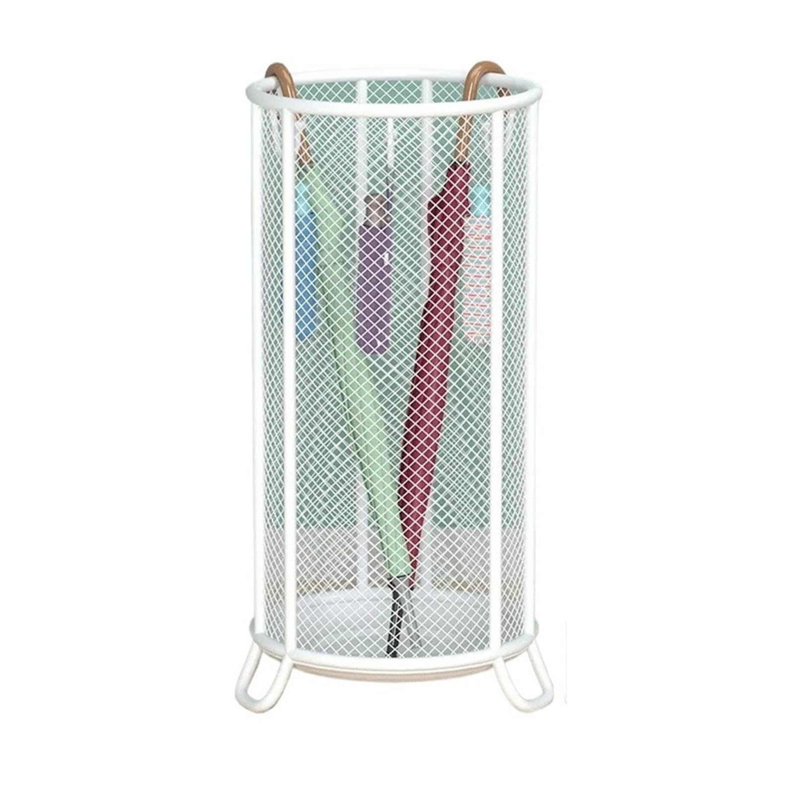 Z4T8M2K6G5 Umbrella Holder Wrought Iron Umbrella Stand: Rust-resistant Mesh Design, Breathable And Allows For Smooth Drainage(White,Large)