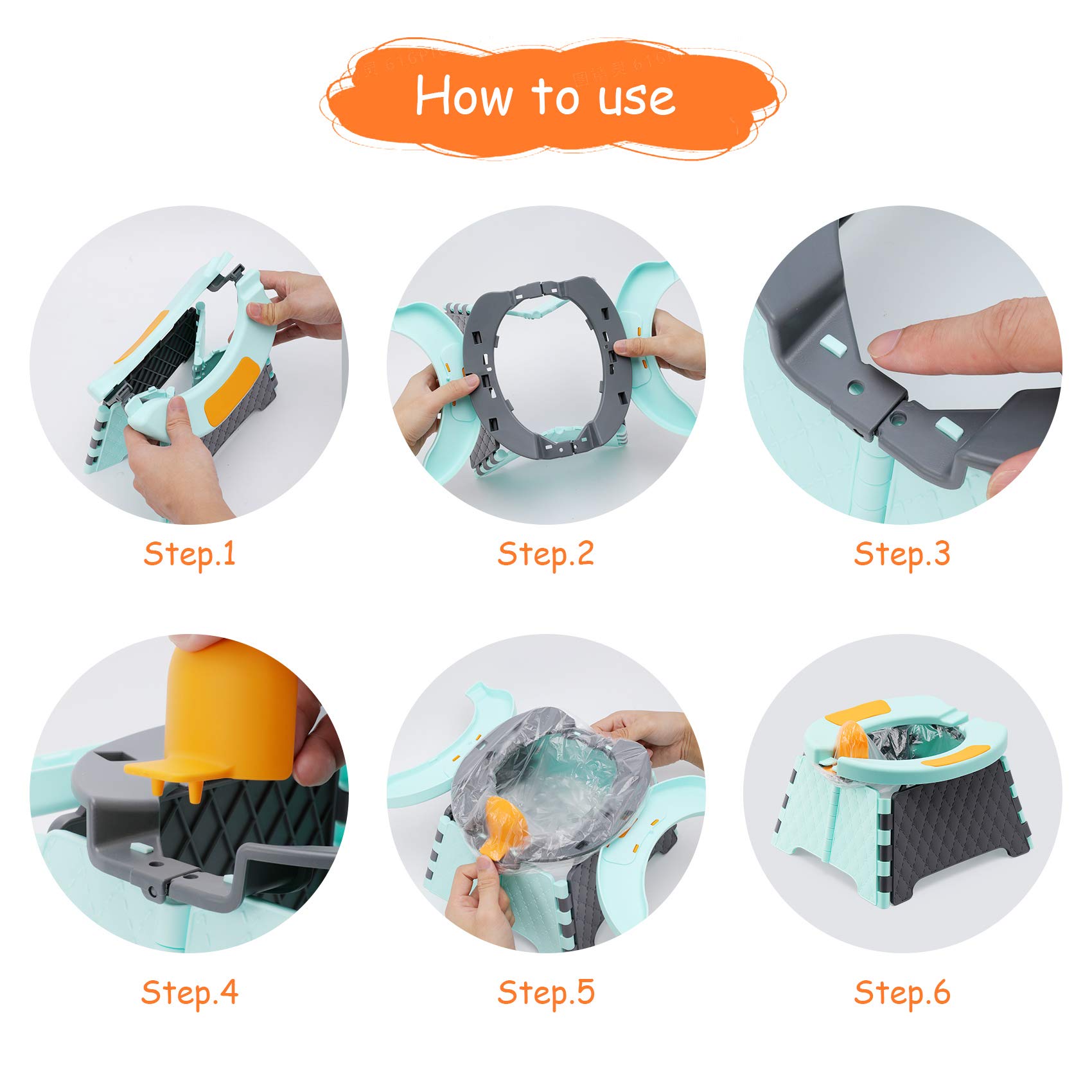Asiento de inodoro plegable para niños con protección contra salpicaduras para uso en interiores y exteriores, coche, viajes, camping al aire libre