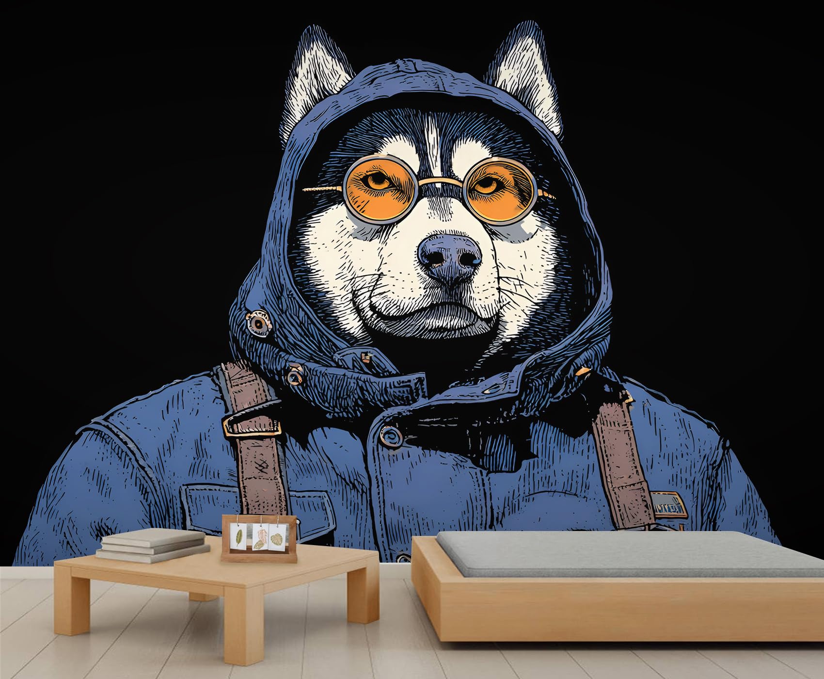 Cool Husky Wallpaper Trendy Dog Wallpaper for Bedroom Street Style Beast Wall Murals for Living Room Mural Bedroom Paintings 390 X 260 cm