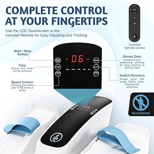 Miniatura 2 de Máquina elíptica para debajo del escritorio, ejercitador eléctrico de pedal sentado para personas mayores y adultos, ejercitador compacto