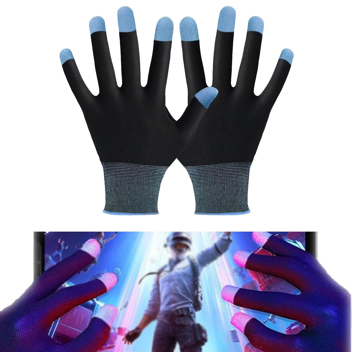 Azonee Touchscreen Gloves for Sweaty Hands, High-Sensitive Anti-Sweat Breathable Seamless Gaming Gloves for Tablet iPad/Mobile Phone PUBG Game Controller