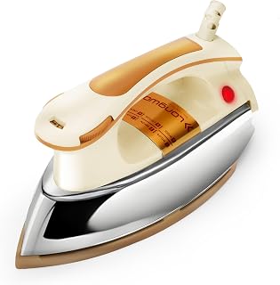 Longway Plancha Heavy Weight Non-Stick Teflon Coated Dry Iron, Electric Iron for Clothes (1200 Watt, Ivory, 2 Years Warranty)