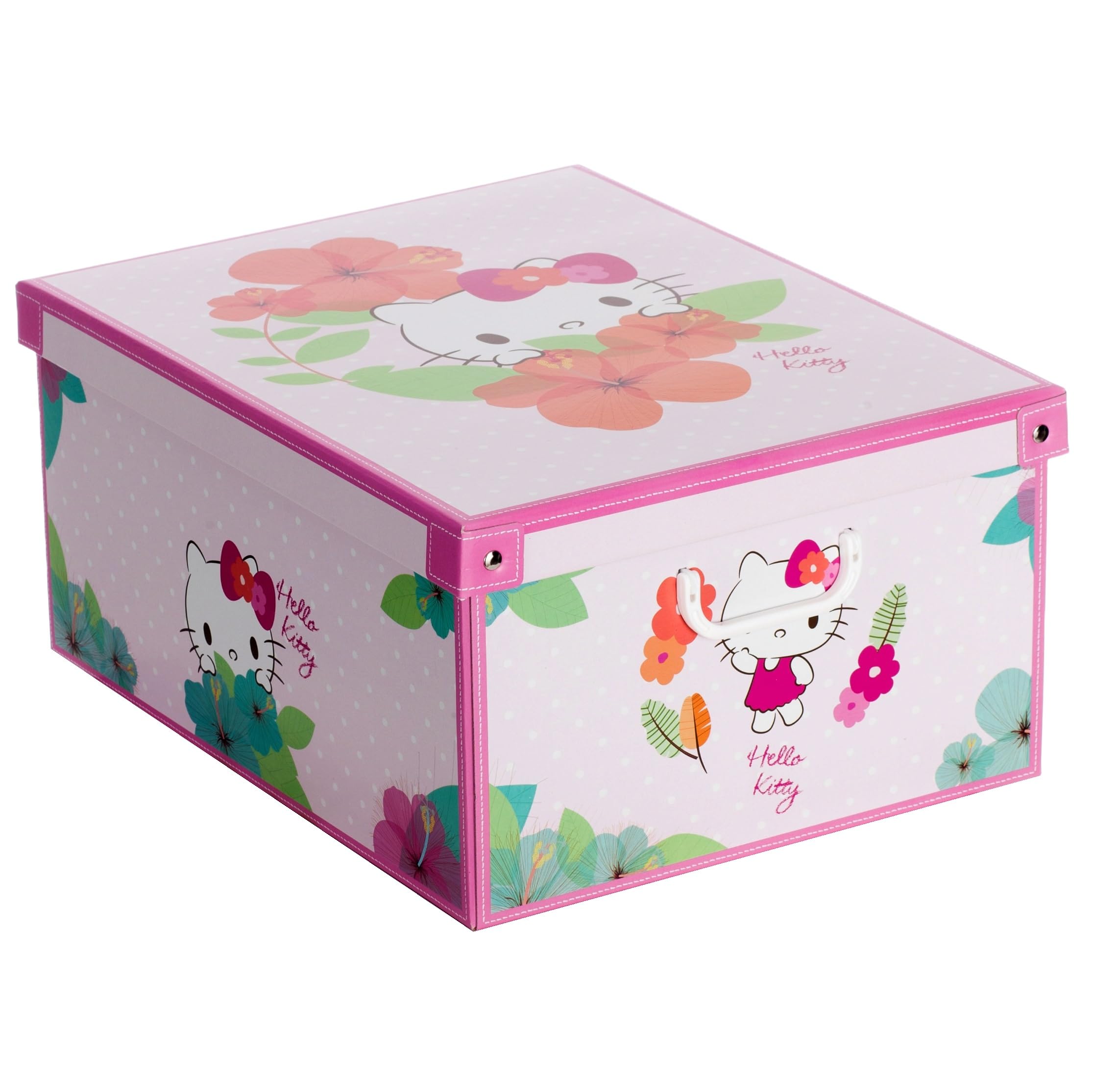 Lavatelli Set 6 Scatole Armadio Portaoggetti con Coperchio – Organizer Cambio Stagione in Cartone 39x50x24 cm Hello Kitty – Made in Italy, Resistenti, Facili da Montare, con Maniglie