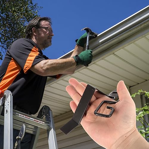 Miniatura 2 de DOITOOL Adaptador de gancho de cadena de lluvia para cadenas de canalón 2 piezas clip de cadena de lluvia de hierro recubierto negro para bajante -