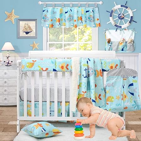 shark crib bedding