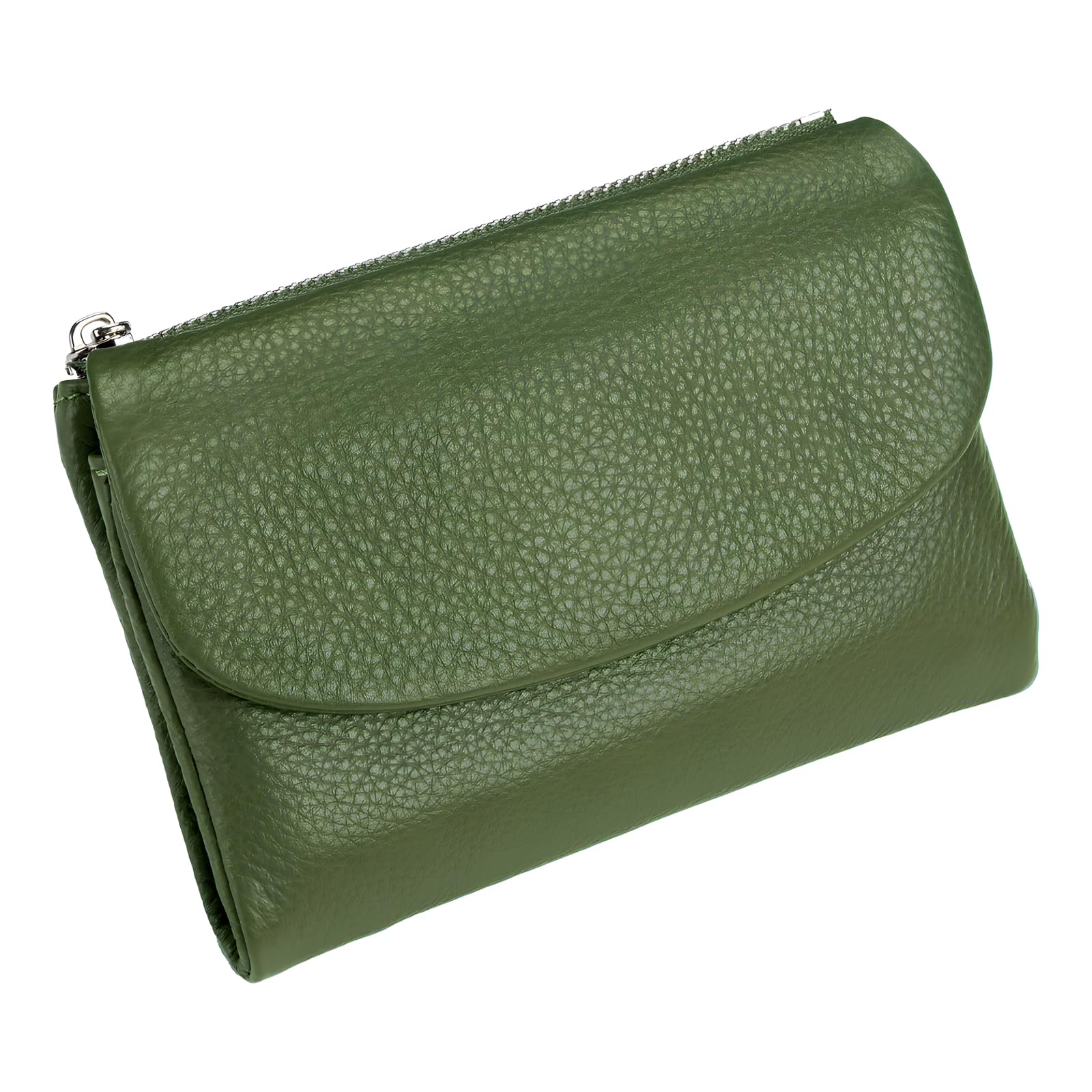 Atlodas Unisex Pebble Leather Wallet, 5.3In Short Genuine Leather Coin Card Holder, Unisex Clutch Bags, Can Hold Coins, Id Cards