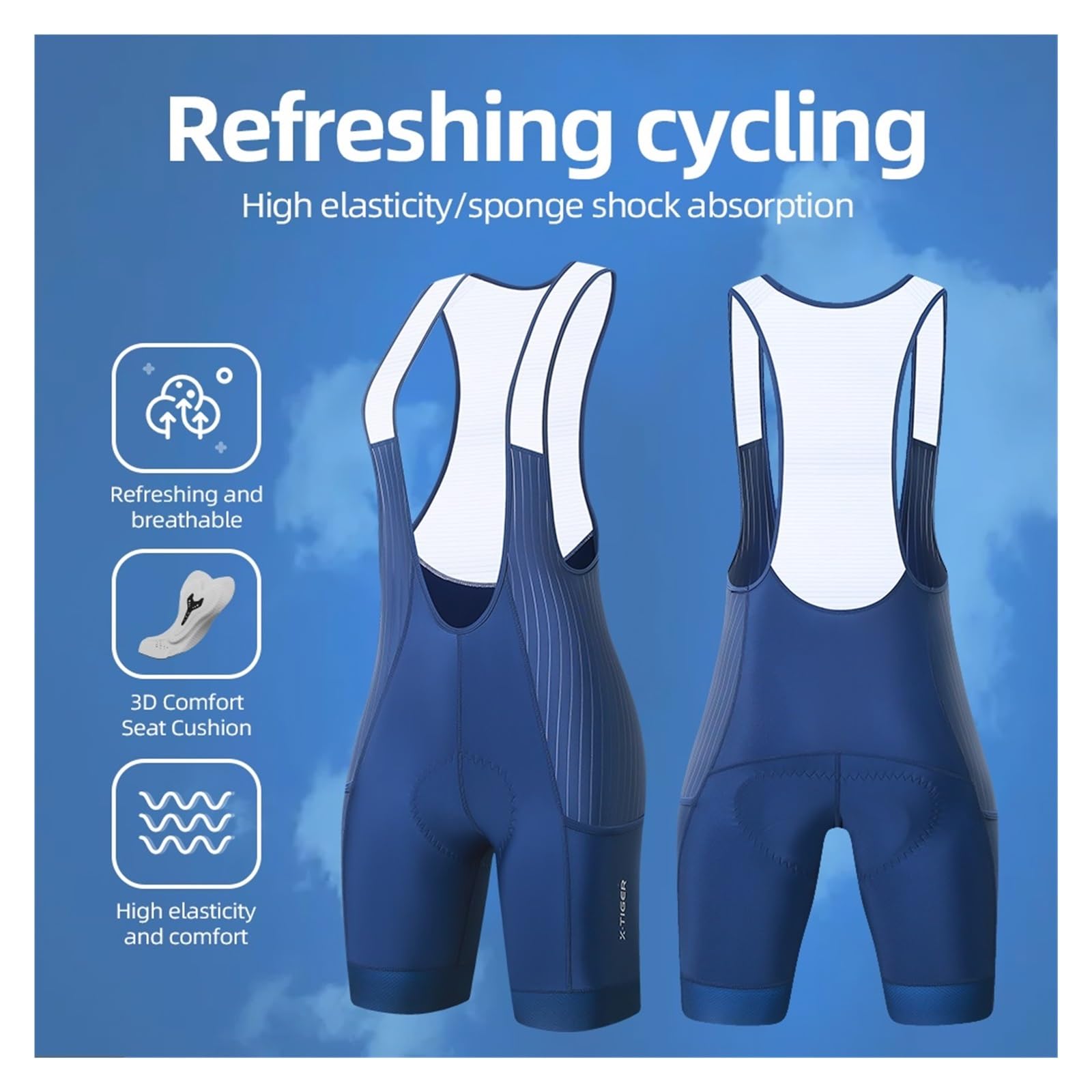 Bicicleta Pantalones Cortos Culotte Corto de Ciclismo Profesional for Mujer, Verano, for Bicicleta montaña o Carretera, con Tirantes y amortiguación