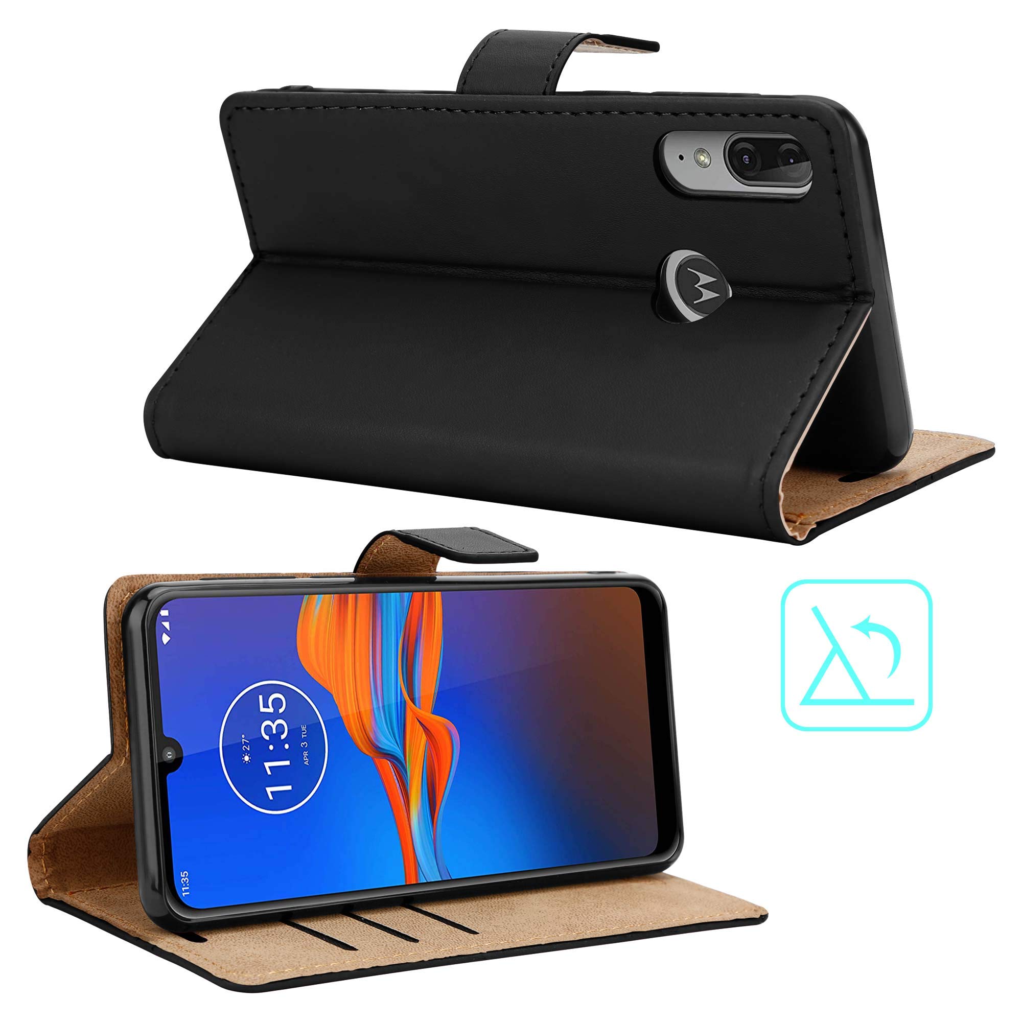 Case For Motorola Moto E6 Plus Leather Wallet Flip Shockproof BOOK Phone Cover - Picture 10 of 23