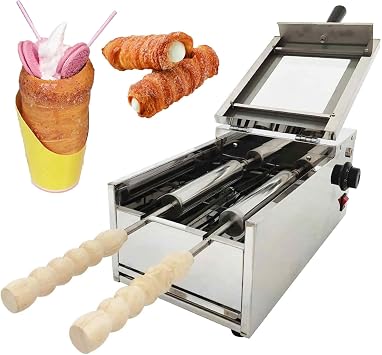 Commercial Electric Chimney Cake Oven, Chimney Cake Making Machine, Cake Pop Roller Machine, with 2 Stainless Steel Bars for Commercial and Home Use