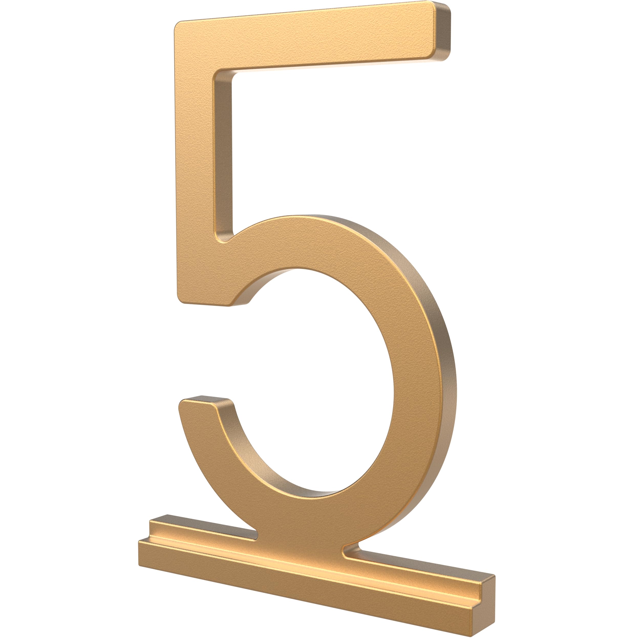 Franklin Brass Derby (1-Pack) "5" Modern Metal House Numbers for Customized System in Satin Gold, 4.3" H x 3" L