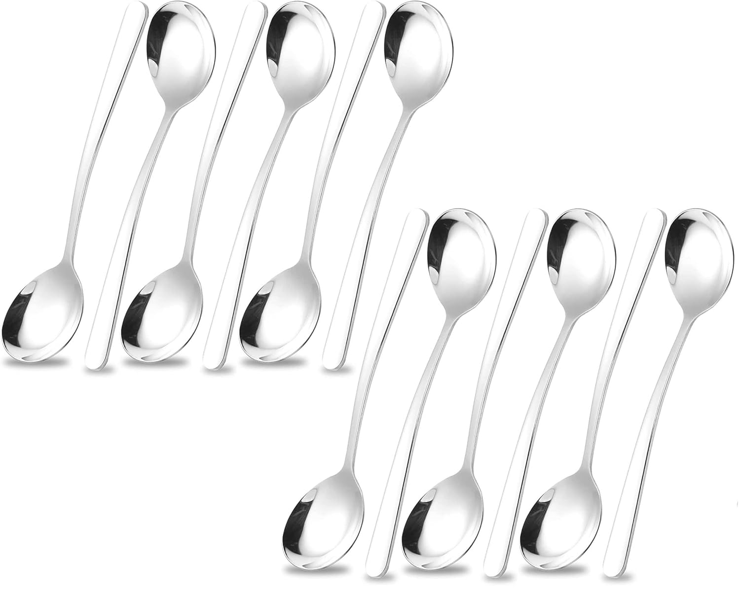 Buy pepplo Soup Spoons 18/10 Stainless Steel Large and Heavy Duty Round