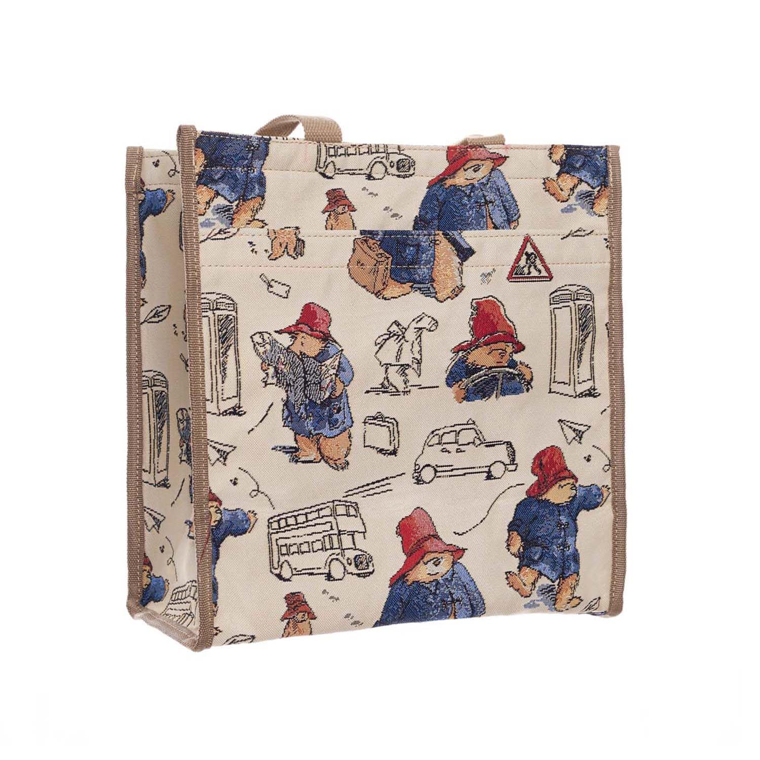 Signare Tapestry Shoulder Bag Shopping Tote for Women in Paddington Bear Design (SHOP-PADD)
