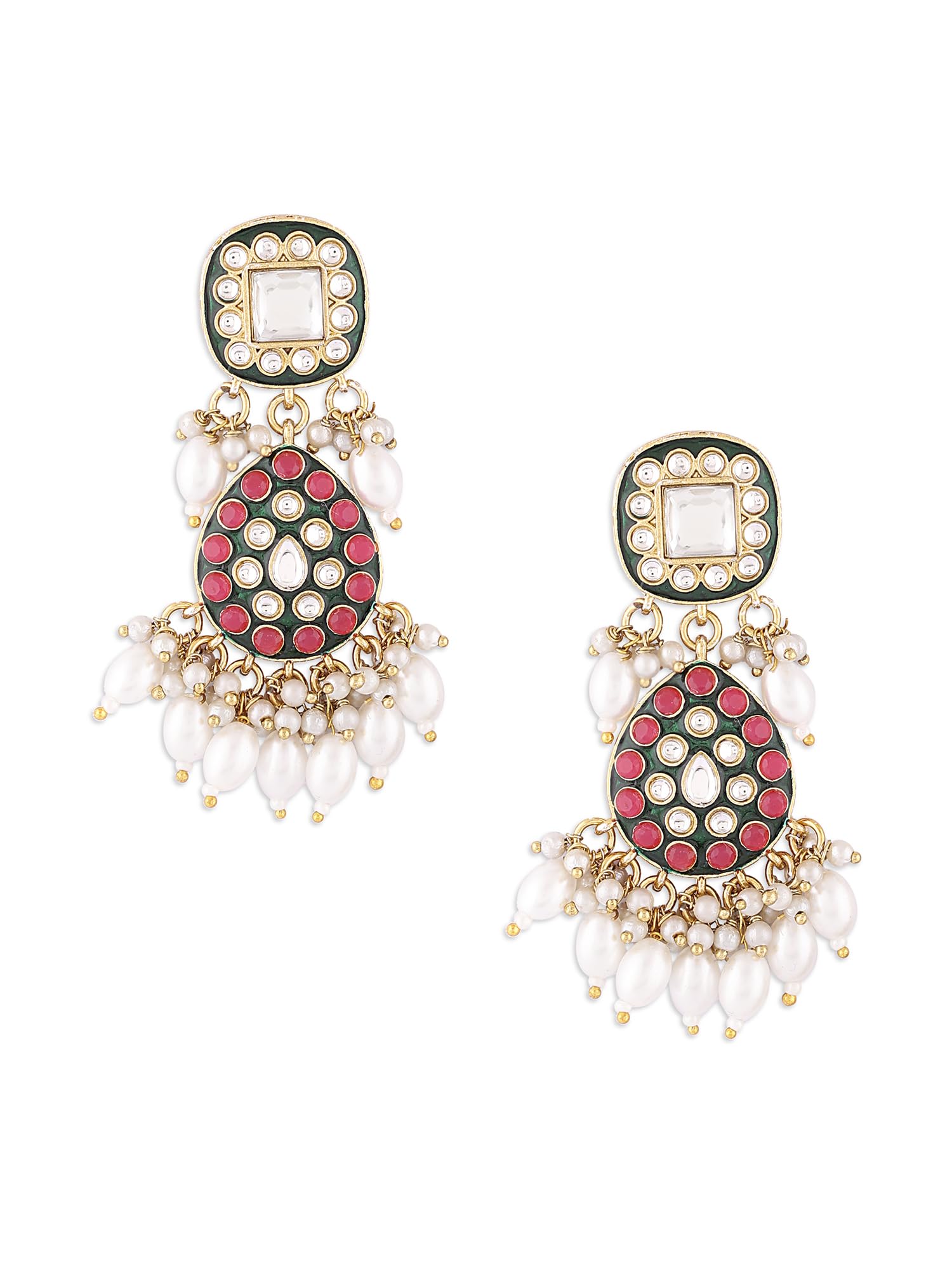 See full amazon price history chart for Zaveri Pearls Rani Pink & Green Enamel Kundan & Beads Dangle Earring For Women-ZPFK16759 Zaveri Pearls Rani Pink & Green Enamel Kundan & Beads Dangle Earring For Women-ZPFK16759 (B0CLD6S5VB) Amazon Price History, Amazon Price Tracker
