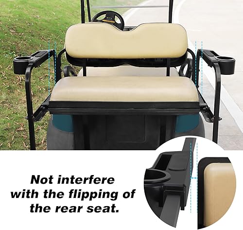 Miniatura 5 de Roykaw Reposabrazos de carrito de golf con soporte para tazasreposabrazos de asiento trasero apto para EZGOClub CarYamaha y la mayoría de carritos