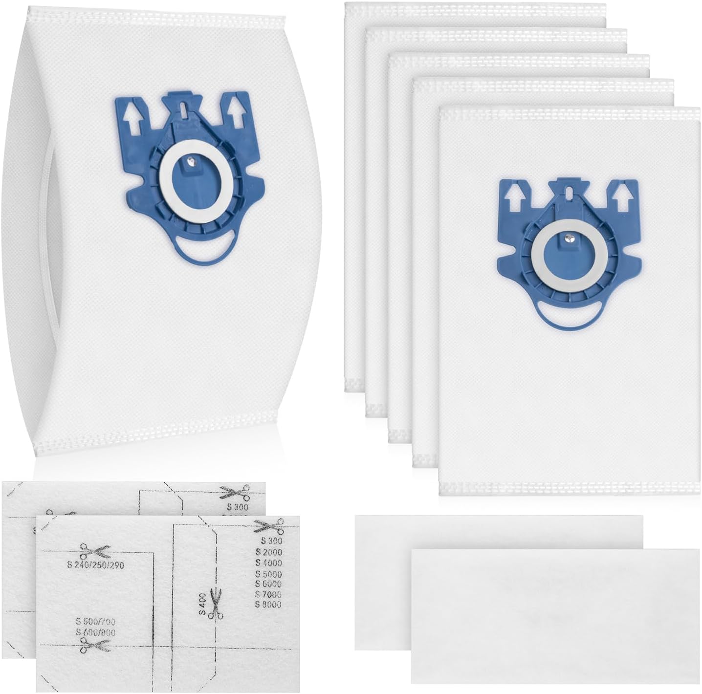 6 Packs Type GN 3D Airclean Efficiency Dust Bags for Miele Canister