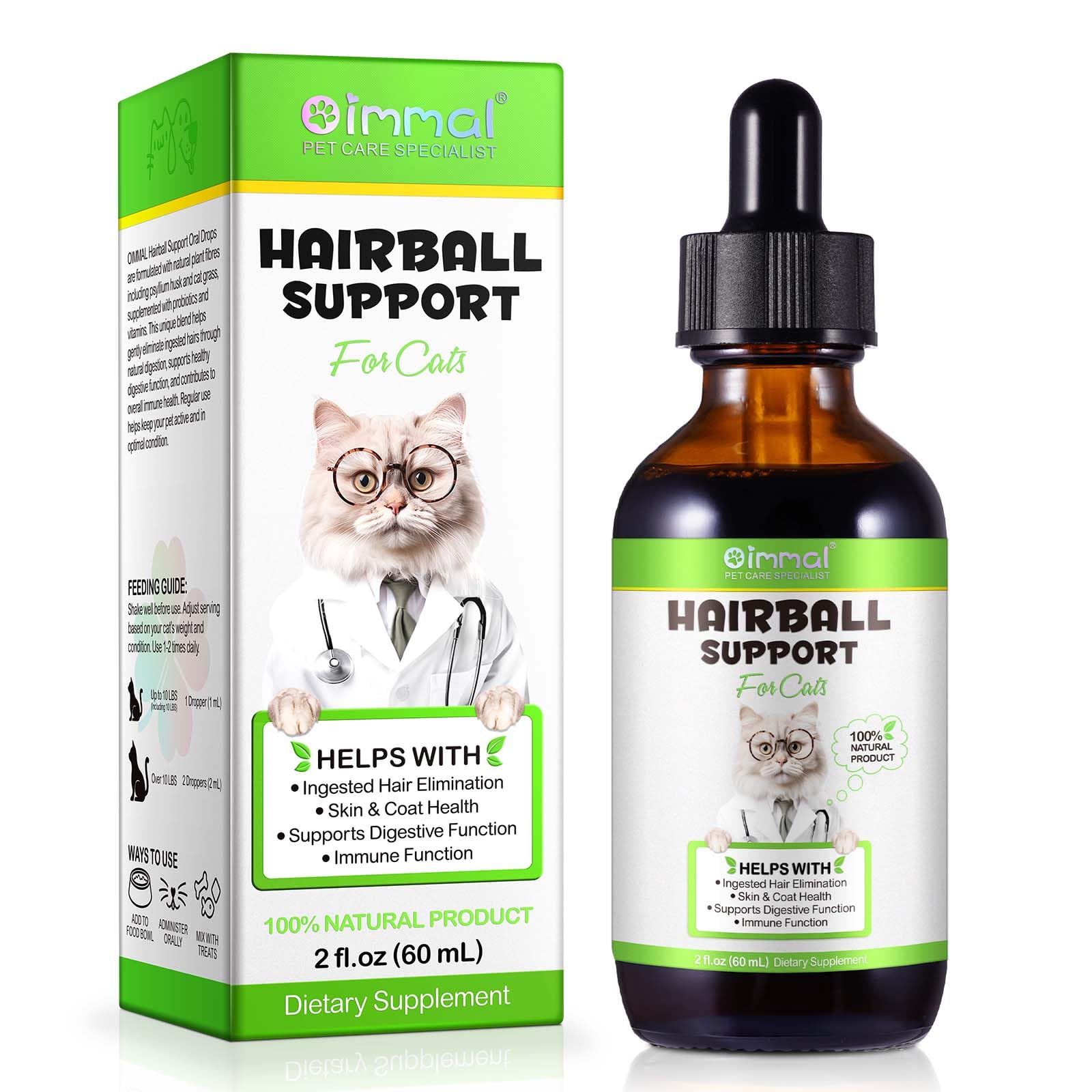 Hairball Treatment for Cats,Cat Hairball Remedy,Promotes Healthy Digestion,Eliminates & Prevents Hairballs,with Natural Ingredients & Vitamins,for All Ages & Breeds,Chicken Flavor 2fl oz