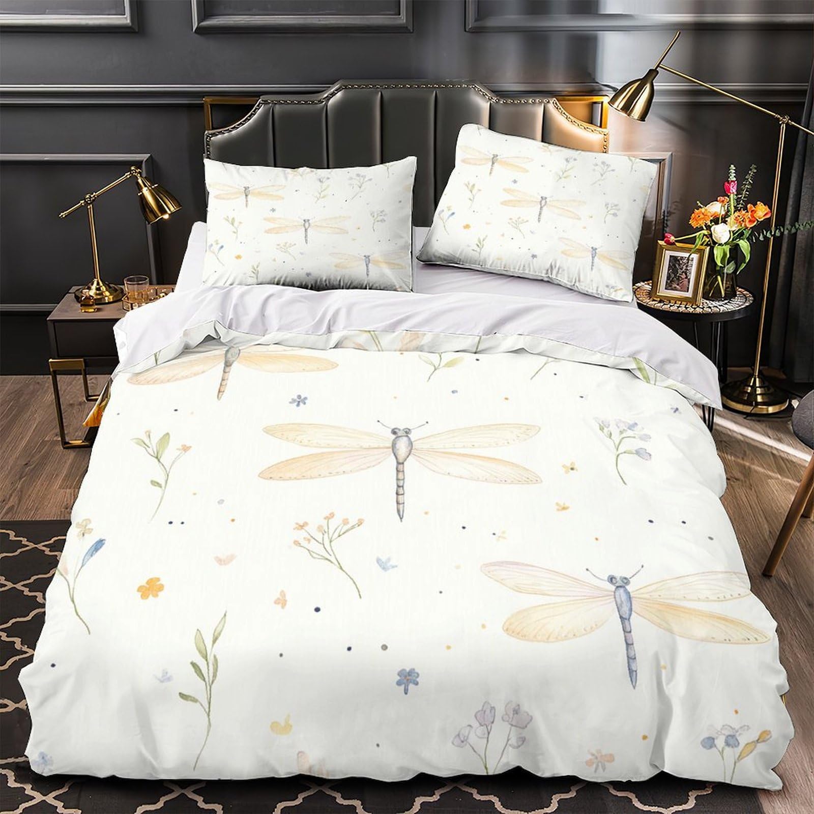 Housse de couette libellule anti-acariens et infroissable pour en finir avec le repassage du lit