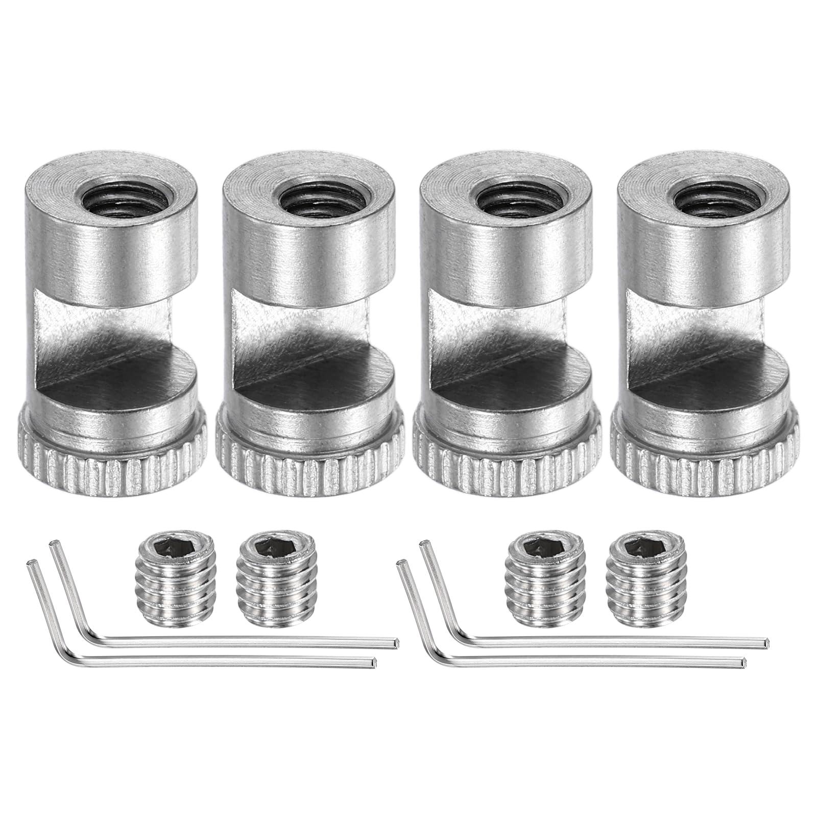 sourcing map 4 Set Thumb Stud 4mm Stainless Steel Folding Tool Thumb Studs Replacement Universal Tool Accessories with Hex Wrench for Buck 110 Automatic Other EDC Pocket Tool, Silver