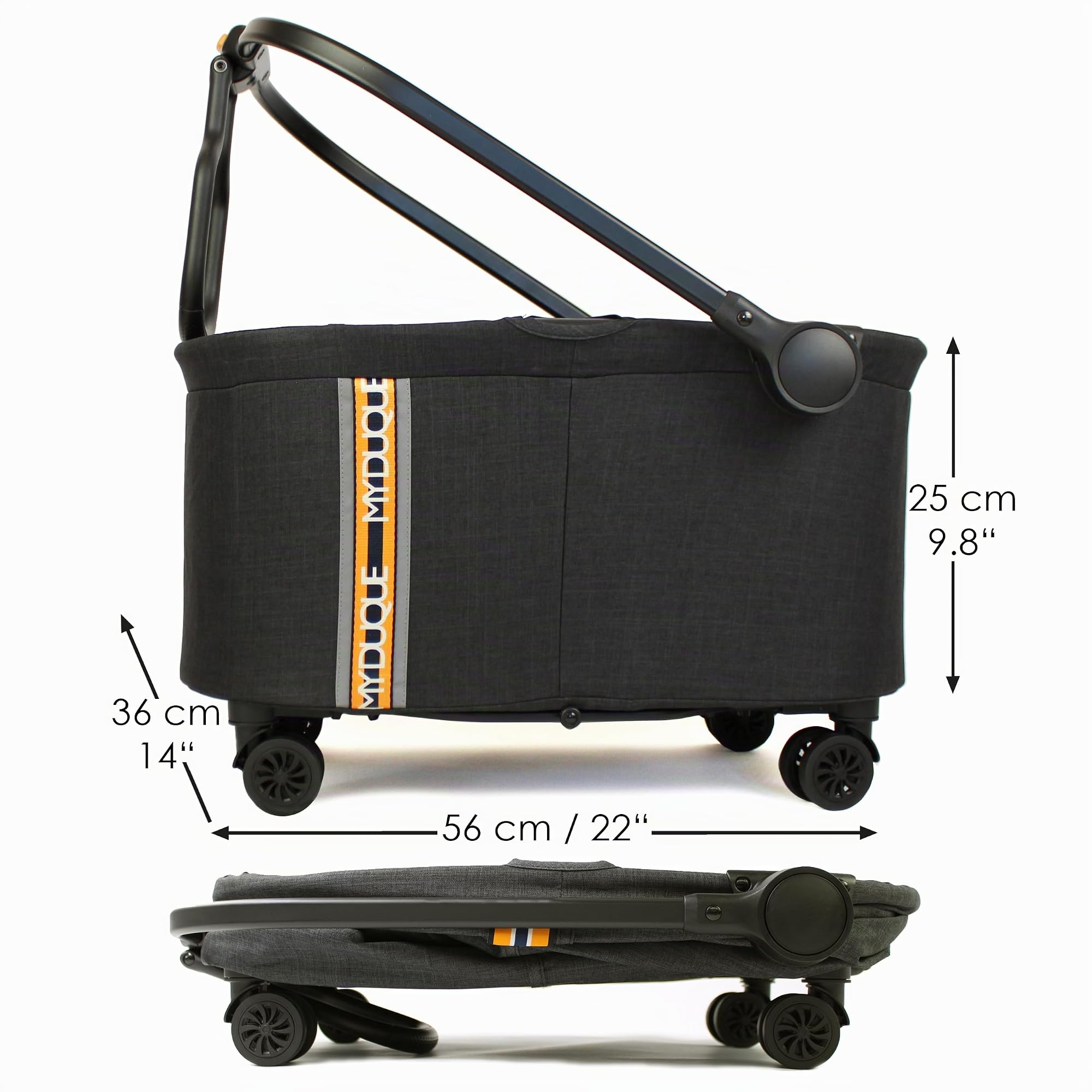Multi 2-en-1 - Panier Vélo Avant et Chariot de Courses | Caddie de Courses Amovible avec Support | Sacoche de Vélo Pratique pour Courses et Panier de Shopping pour Porte-Bagages.