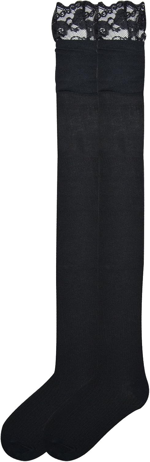 K。Bellソックスレディースファッションover the knee socks カラー: ブラック