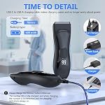 Trimmer Original Electric Body Hair Trimmer, Waterproof Rechargeable Shaver for Men, Sage, for Pubic, Chest, Legs, Bikini Areas