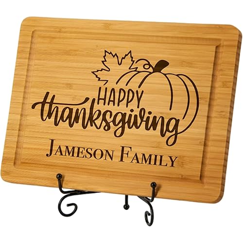 Happy Thanksgiving Cutting Board, Personalized Pumpkin Decor Board, Customized Thanksgiving Dinner Gift, Fall Decorations For Home, Personalize Thanksgiving Gift for Mom, Grandma