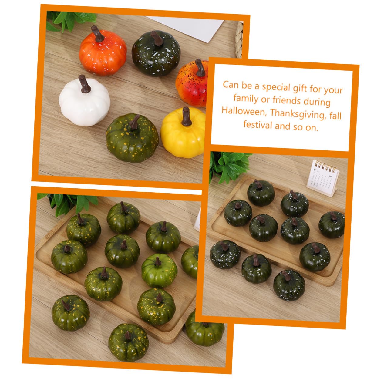 Ciieeo 18pezzi Zucca di Halloween Decorativa Zucche Artificiali per Decorazioni Autunnali Oggetti di Scena per Feste