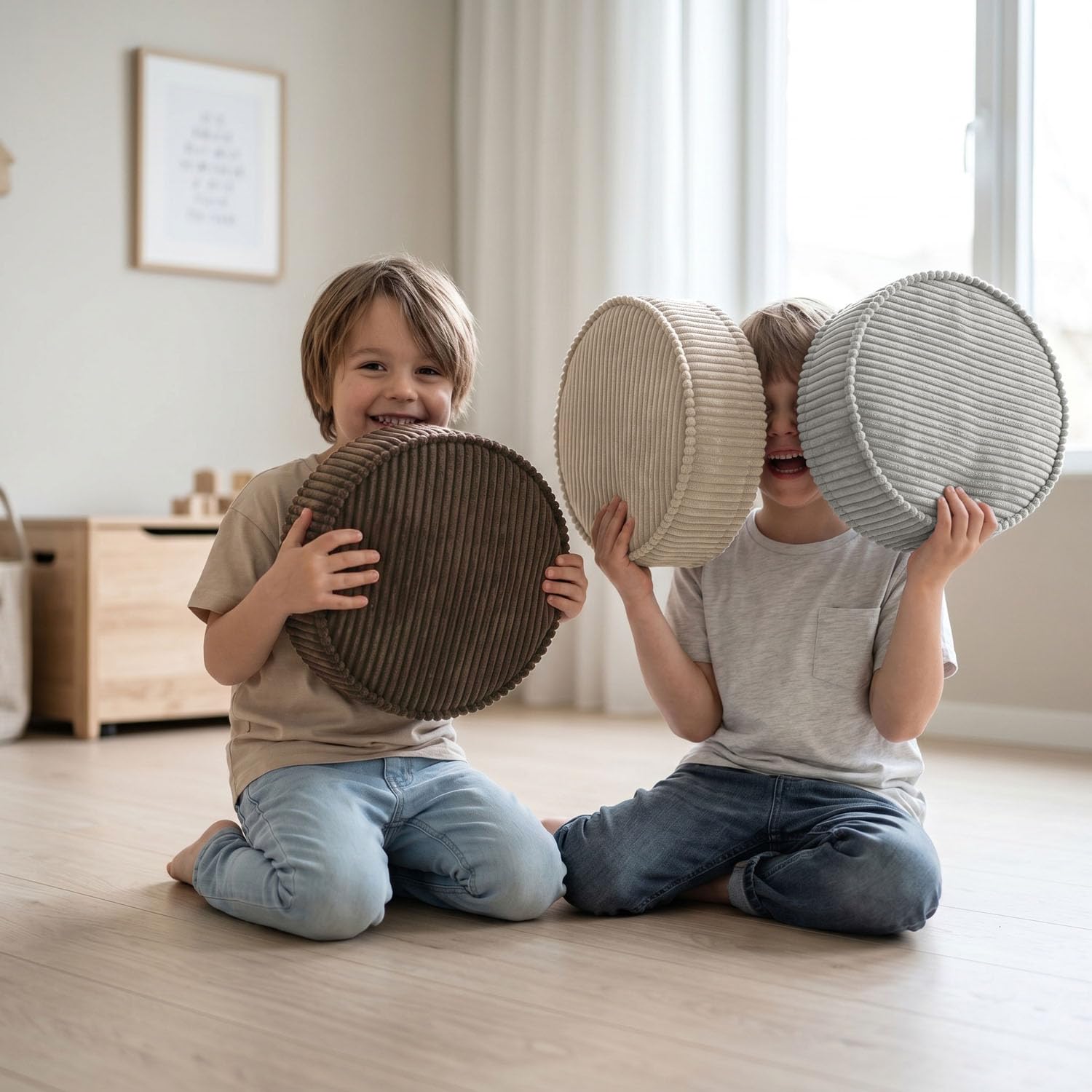 KiddyMoon Elementos de Espuma de 3 Piezas para Niños Material Suave | 3 piezas tamaño S, funda extraíble, cremallera práctica, compatible con otros sets, fácil de mover