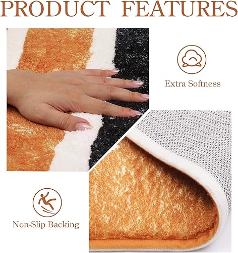 Miniatura 7 de Lahome Alfombra bohemia con estampado solar de 2 x 3 pies, pequeña, lavable, moderna, abstracta, antideslizante, con acento envejecida, para