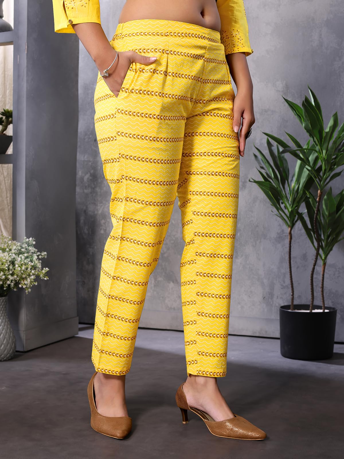 rangita Kurta Damen Hose Kurta Baumwolle bedruckt