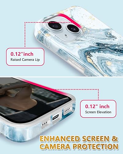 Miniatura 3 de JIAXIUFEN Funda compatible con iPhone 15, diseño de mármol con purpurina dorada, a prueba de golpes, delgada, suave, funda de silicona TPU de 6.1