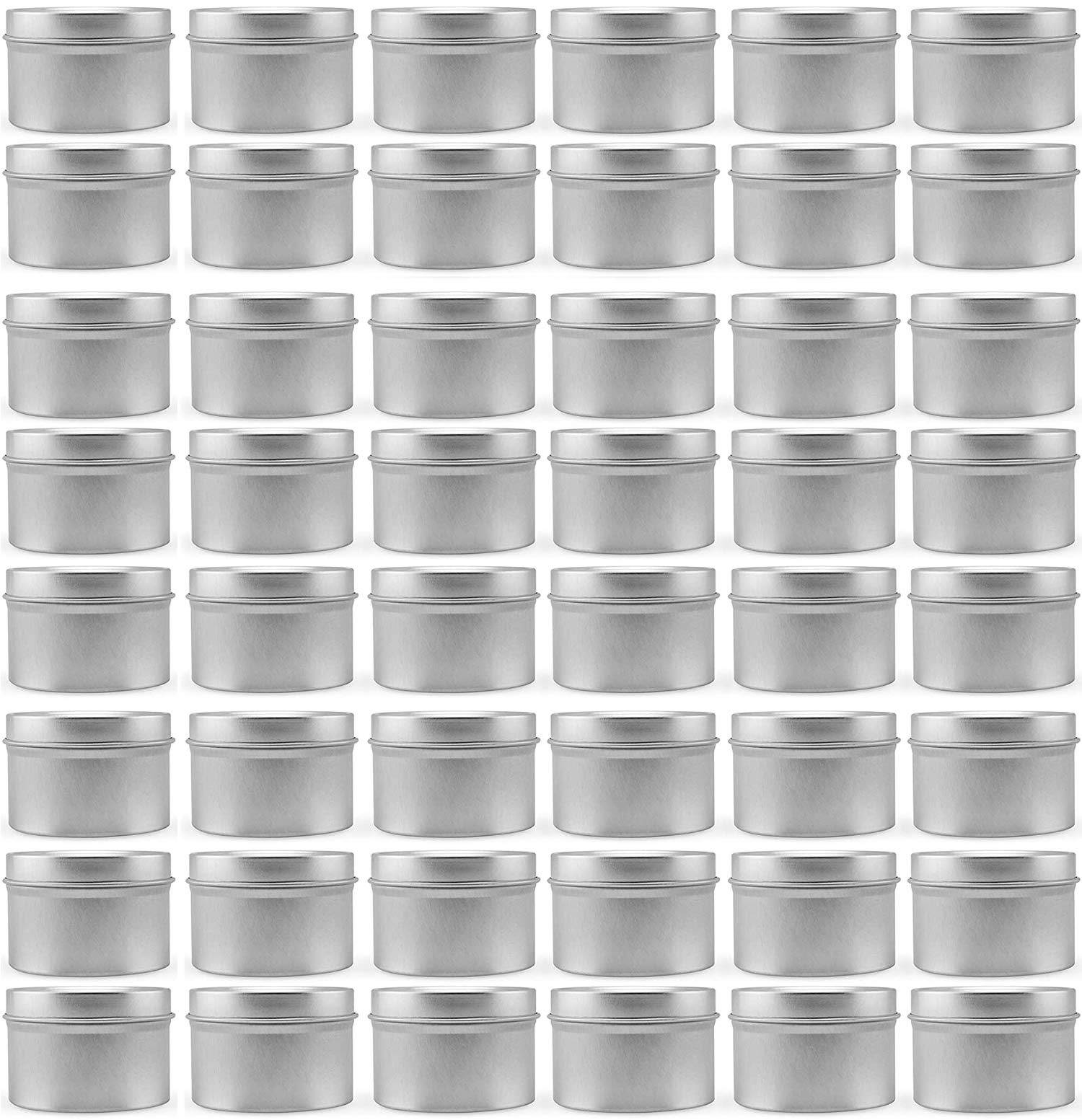 Candle Tins with Lids for Making Candles, 48 PCS 8 OZ Empty Metal Candle Containers, DIY Candle Jars for Candle Making, Arts & Crafts, Storage & More (Silver,48)