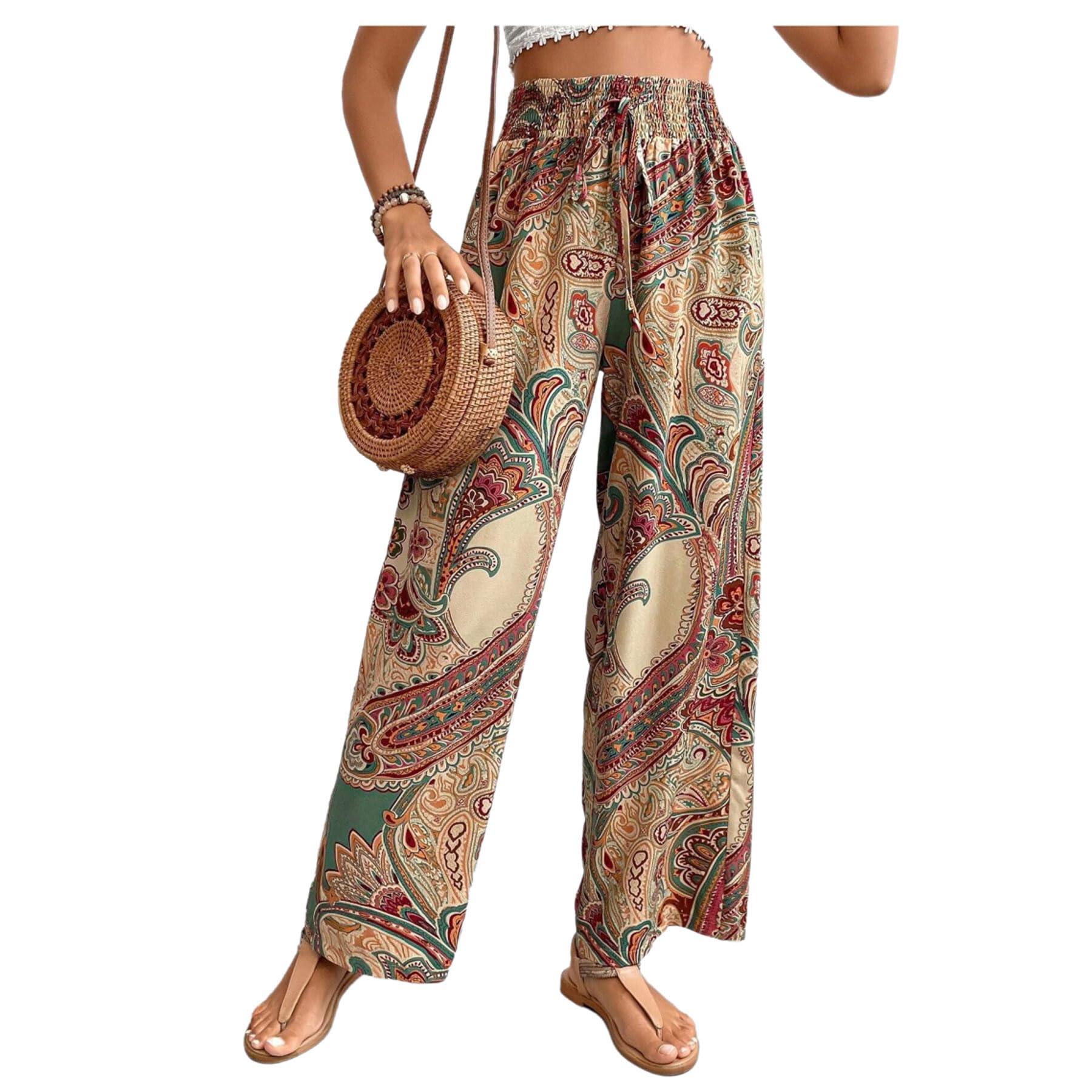 Palazzo Pants for Women 2024 High Waisted Boho Casual Loose Summer Wide Leg Pants