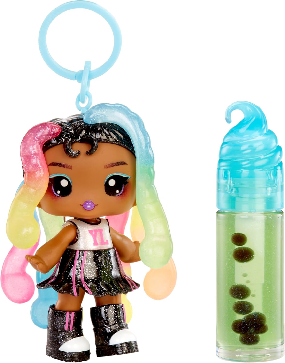 Yummiland Lip Gloss Doll: Sour Sweeties - Sasha Sourworms Includes DIY Lip Gloss + Removable Keychain, Cosmetic Play, Collectible, Ages 4+