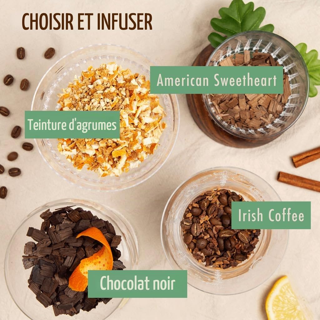 Kit D'infusion pour Whisky par Craftly | Infusions D'agrumes, D'épices Et De Plantes pour Cocktails Maison | Kit Alcool DIY | Cadeau Unique pour Hommes & Femmes | Cadeaux De Noël pour Elle & Lui