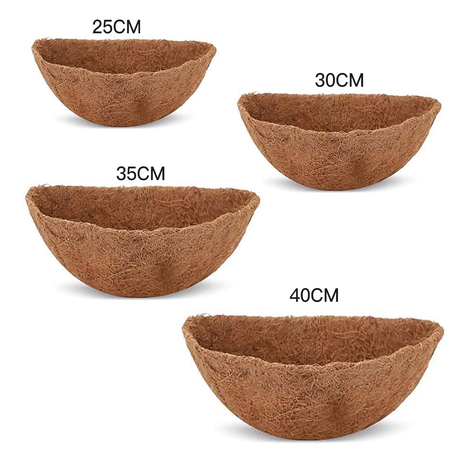 4 Fodere Semicircolari In Fibra Di Cocco Per Fioriere | 35,6 Cm | Ecologiche E Biodegradabili Per Interno/Esterno
