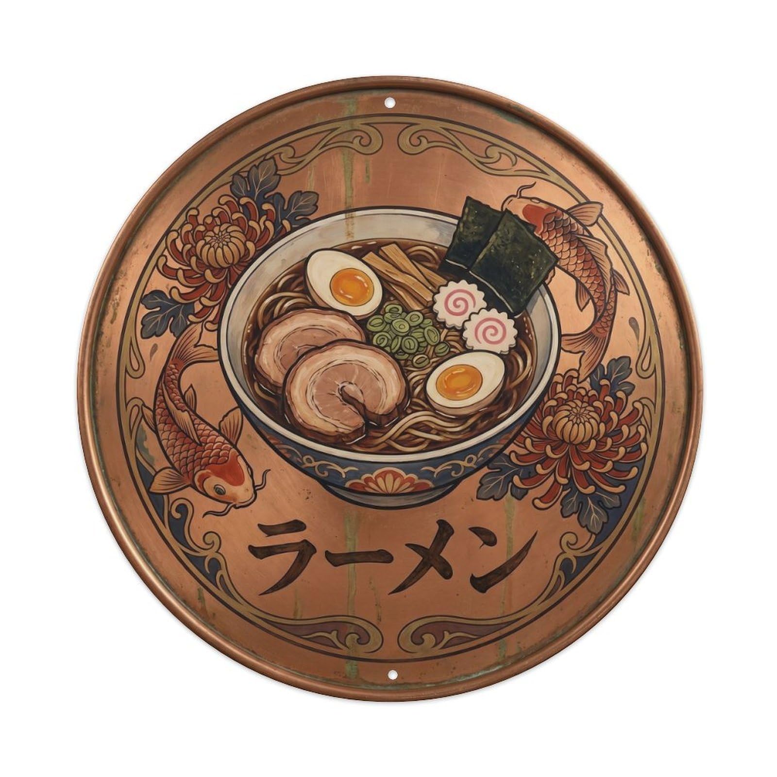Cxhjca 8X8inch(20X20cm) Ramen Japanese Noodle Bar Taisho Roman Noodles Soup Metal Tin Sign