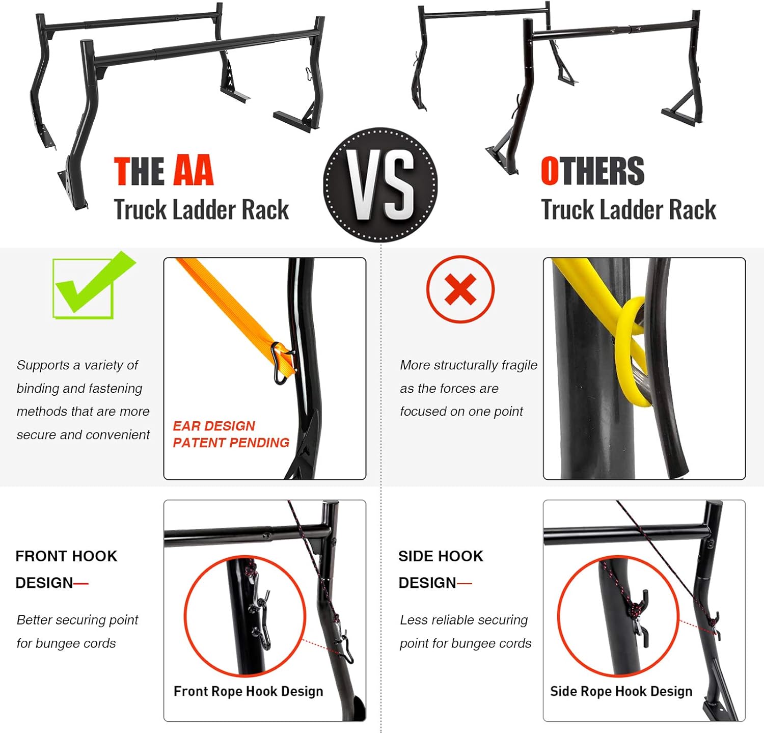 Suреr Brаndѕ AA-Racks Model X33 800Ibs Low-Profile Steel Utility Pick-Up Truck Ladder Rack Two-bar Set - Matte Black Bеѕt Prоmо AA-Racks Model X33 800Ibs Low-Profile Steel Utility Pick-Up Truck Ladder Rack Two-bar Set - Matte Black