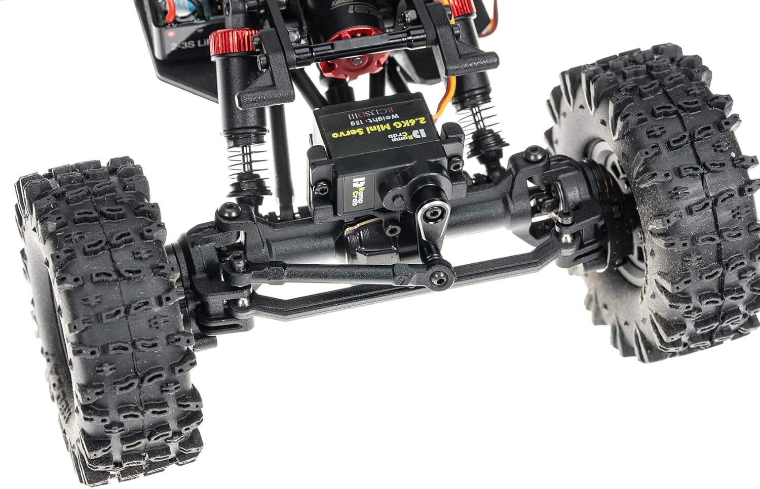 RC Steering Servo with Servo Horn for Redcat Ascent-18, 1/18 RC Crawler Upgrades Parts (Black Horn)