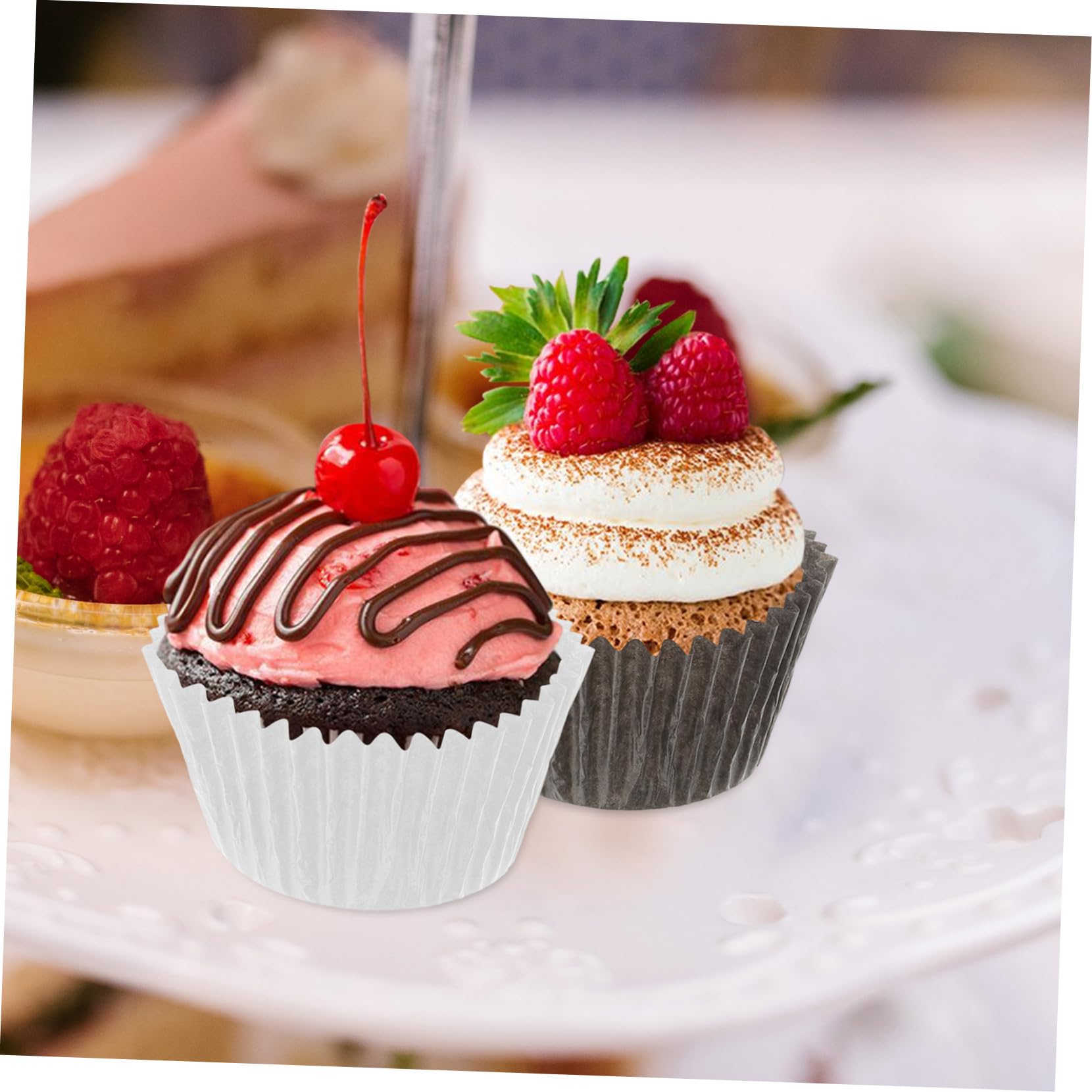 Mipcase Moldes para Cupcakes de Papel Resistente Grasa 1000 Piezas Gruesos y Fáciles de Usar para Pastelería y Fiestas en Tiendas de Postres