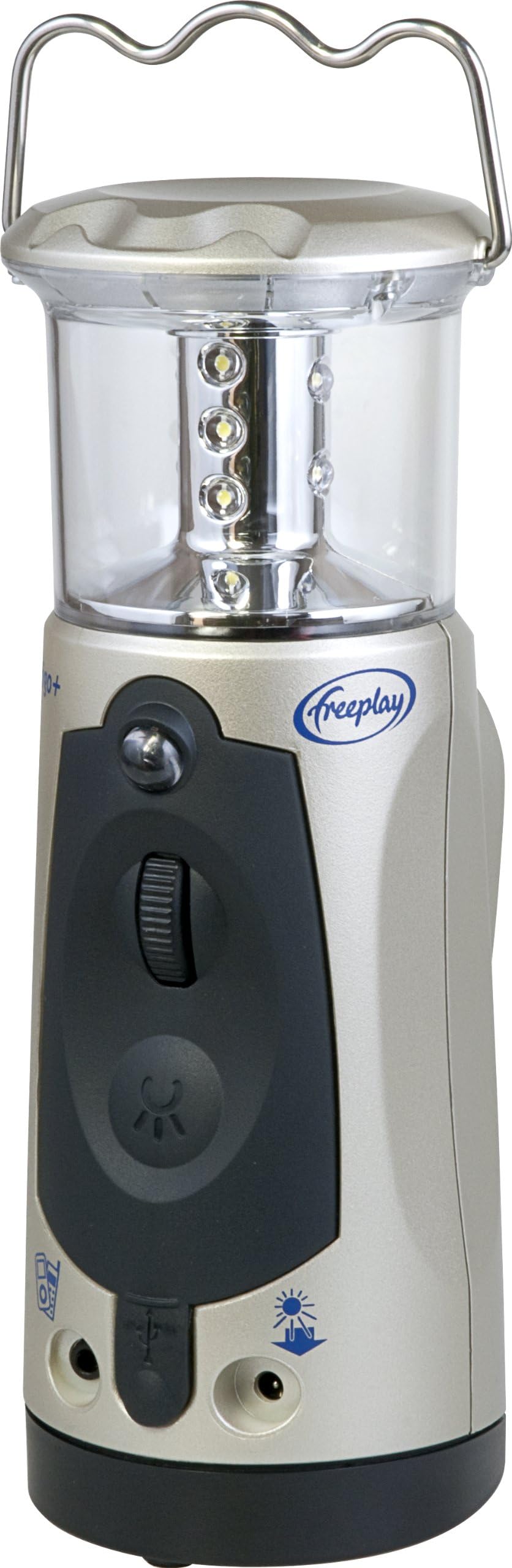 Freeplay Indigo Lantern with Emergency Charger, Silver