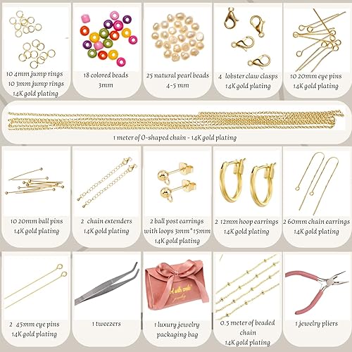 Miniatura 5 de Kit de fabricación de joyas para adultos y adolescentes, kit de fabricación de pulseras para niñas, kit de pulsera de amistad con cuentas, cadenas,