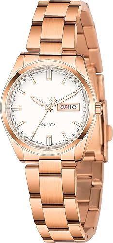 carlien Relojes de lujo para mujer, calendario impermeable luminoso, reloj de pulsera de cuarzo para mujer