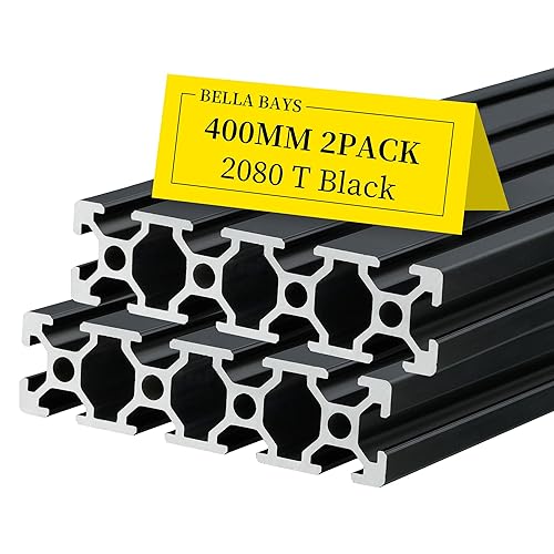 BELLA BAYS 1 unidad de 15.75 pulgadas 15.748in 2080 T Ranura de aluminio Perfil de extrusión estándar europeo 0.787in x 3.150in, marco de guía de