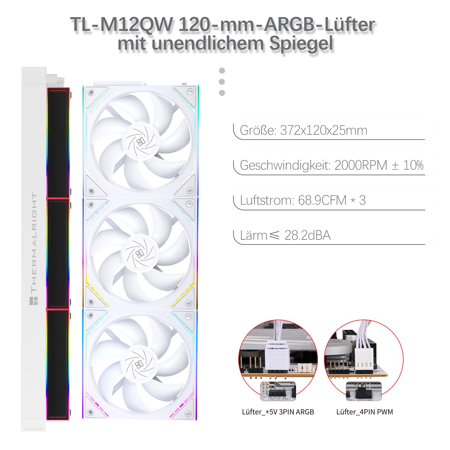 TR-Thermalright Peerless Vision 360 ARGB White Liquid CPU-koeler, 3,95 inch IPS LCD-scherm met 480 x 480 resolutie magnetisch, 360 mm Aio, CPU-ventilator draadloos splitsen, voor AM4/AM5, LGA1851/1700