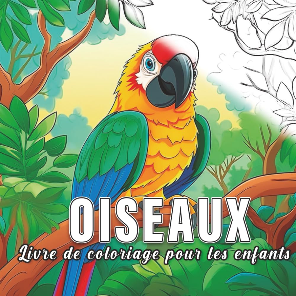 Oiseaux: livre de coloriage pour enfants avec 60 croquis d' oiseaux. (Petits Nature)